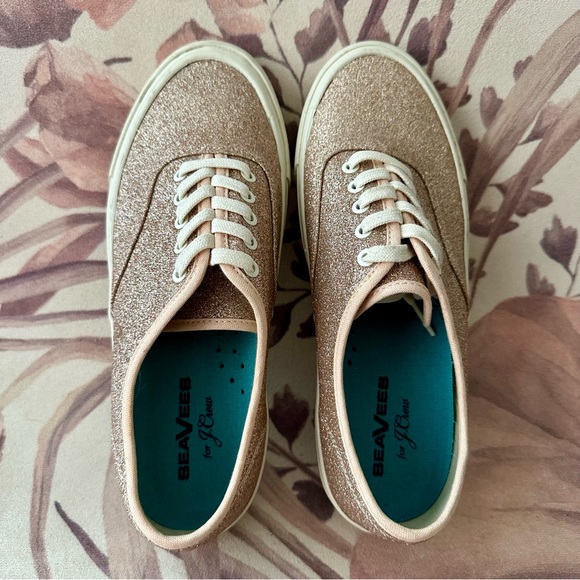 J. Crew x Seavees Legend Glitter Sneakers - Rose Gold (Size 9, NWOT) - Picture 3 of 5